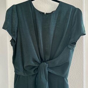 Lulu’s Dark Green Tie-Front Jumpsuit